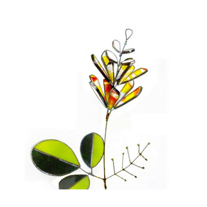 イエロー色の萩の花のオブジェ