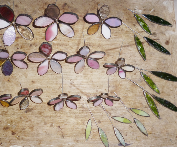 桜リース制作過程2