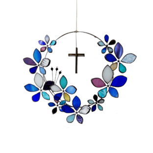 ステンドグラス クロスフラワーリース-6