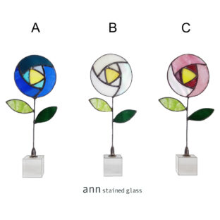 ステンドグラス 薔薇一輪挿し